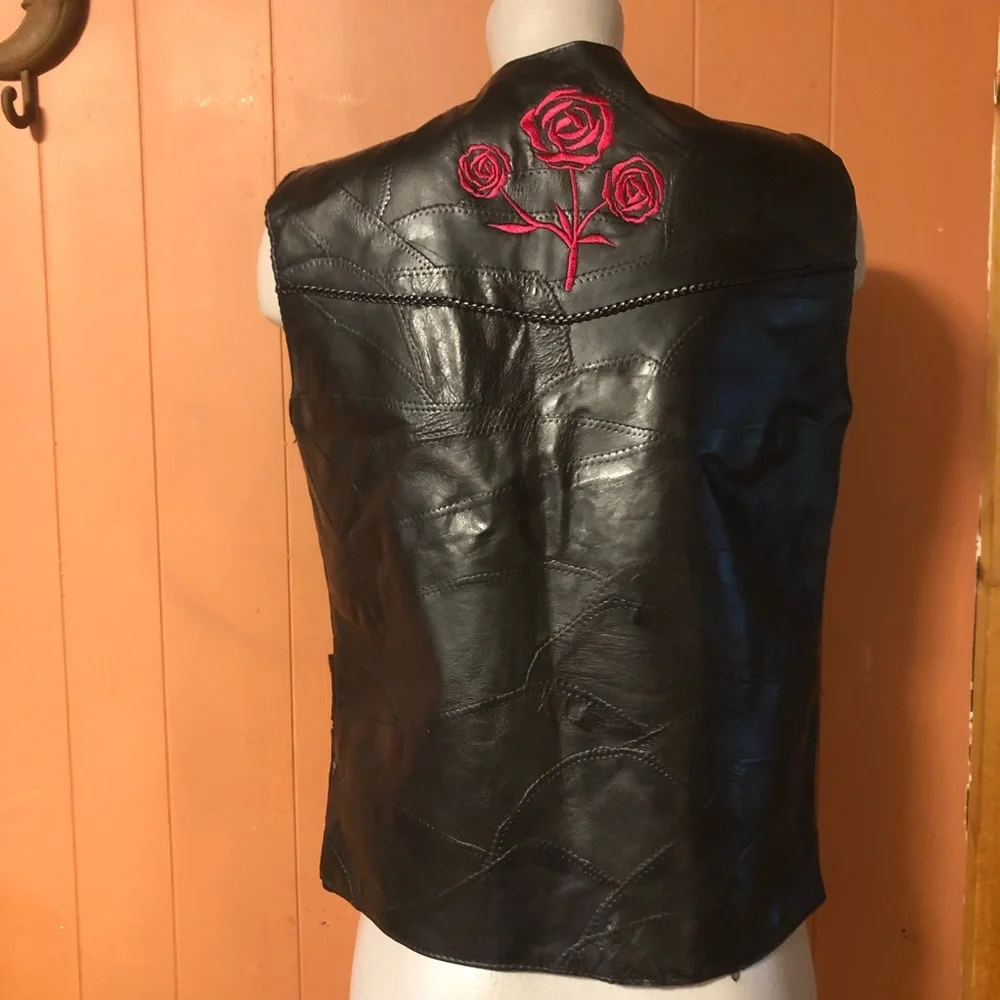 Live Ride Rock Buffalo Leather Moto Vest M - Picture 9 of 10